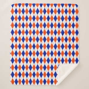 Orange und Blue Diamond Raute Sherpadecke