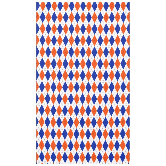 Orange und Blue Diamond Raute Tischdecke (Vorderseite)