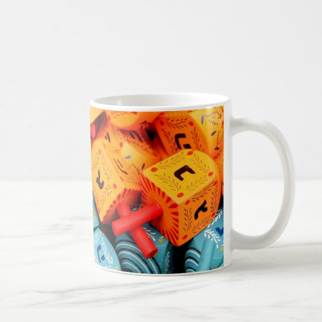 Orange und Blue Dreidels Kaffeetasse (Rechts)