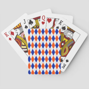 Orange- und Blue Preppy-Diamond-Raute Spielkarten