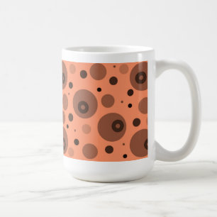 Orange und braune Kreise und Punkte Kaffeetasse