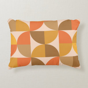 Orange und braune Mid Century Halbkreise Dekokissen