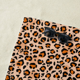 Orange- und Brauntigerdruck Strandtuch