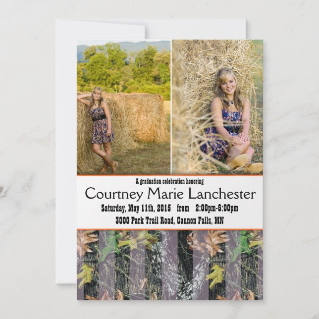 Orange und Camouflage Abschluss Ankündigung (Vorderseite)