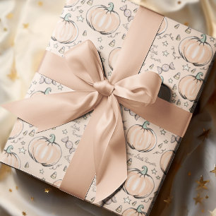 Orange und Creme Sweet Little Pumpkin Baby Geschenkpapier