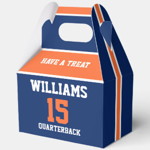 Orange und Dunkelblaue Geschenkboxen Sportthema Geschenkschachtel