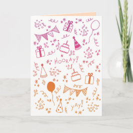 Orange und Fuschia Celebration Card Karte