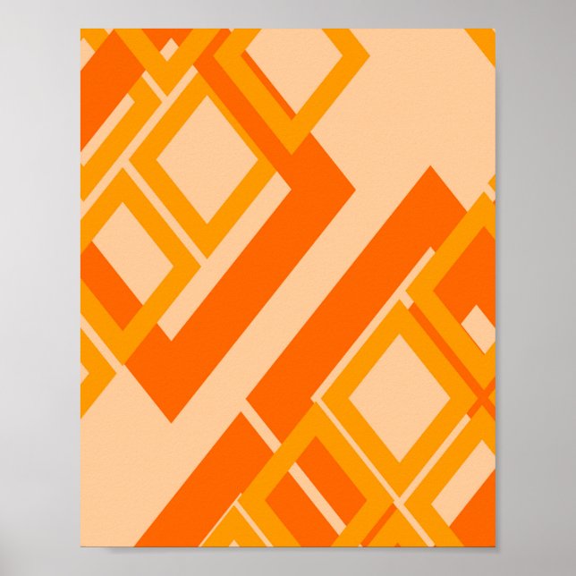 Orange und gelb geometrisch abstrakt poster (Vorne)