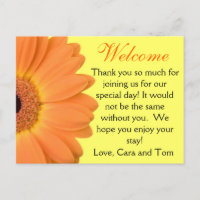 Orange und Gelb Gerber Daisy Wedding Welcome Bag
