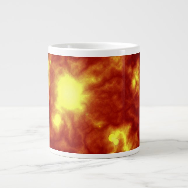 Orange und Gelb Jumbo-Tasse (Vorderseite)