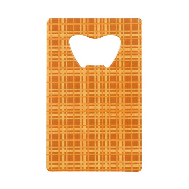 Orange und Gelb Kariert Kreditkartenflaschenöffner (Vorderseite)