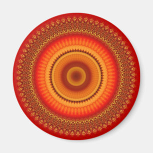 Orange und Gelb Mandala Magnet