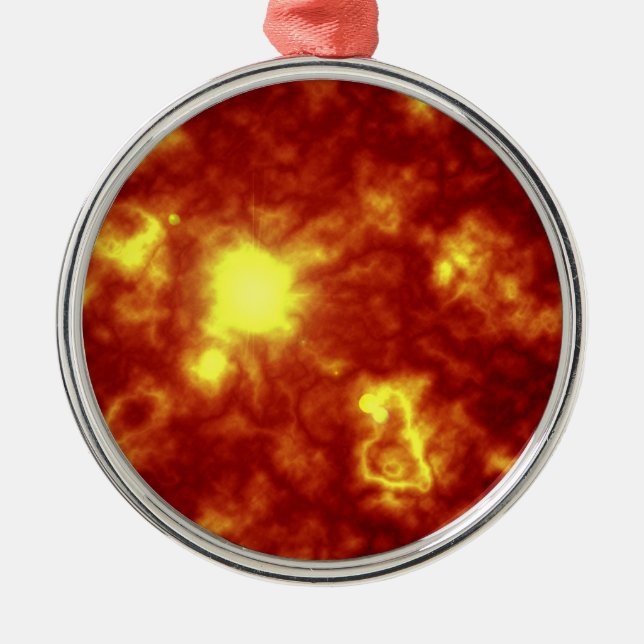 Orange und Gelb Ornament Aus Metall (Vorne)