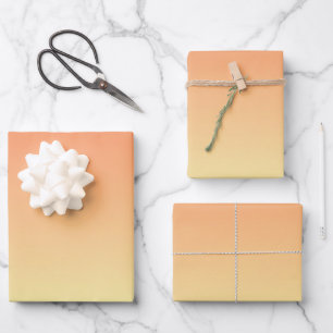 Orange und Gelb Verlauf Geschenkpapier Set