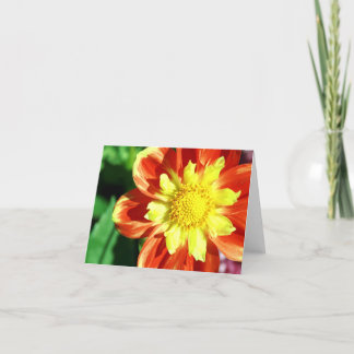 Orange und gelbe Blumen-Anmerkungs-Karte Karte