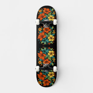 Orange und gelbe Blumen Skateboard