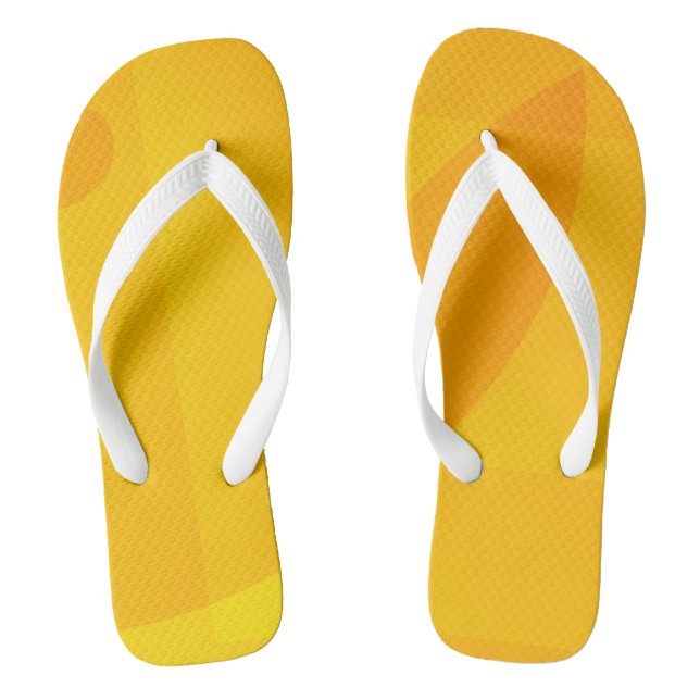 Orange und gelbe geometrische Flip Flops (Fußbett)