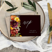 Orange und Gelbe goldene Blüte mit RSVP-Karte zu d