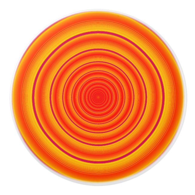 orange und gelbe Kreise Keramikknauf (Vorderseite)