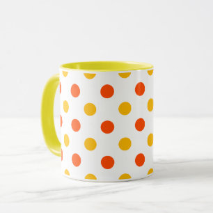 Orange und gelbe Tupfen weiß Tasse