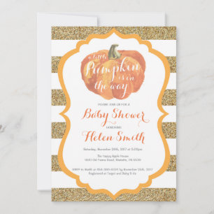Orange und Gold Kürbis Baby Shower Einladung