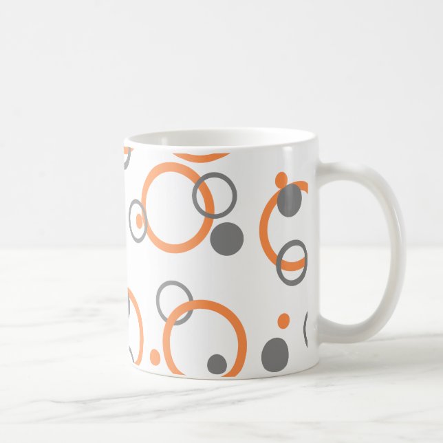 Orange und Grau Farbige Ringe Tasse (Rechts)