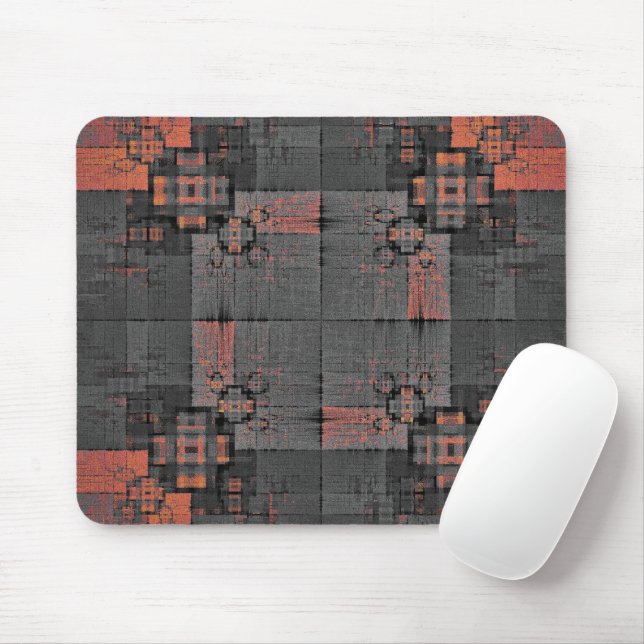 Orange und Grau Mousepad (Mit Mouse)