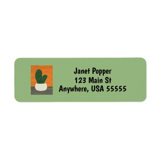 Orange und Gray Acrylic gepolsterte Kaktus-Adresse (Vorne)