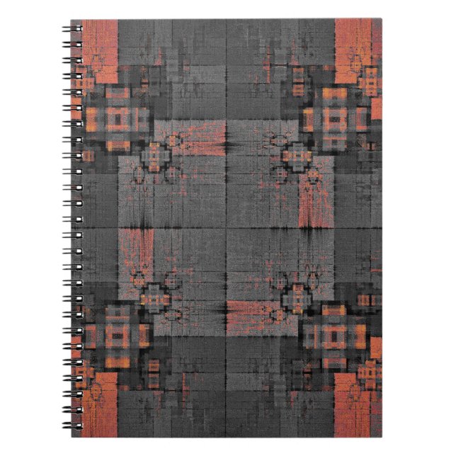 Orange und Gray Crossroads Spiral Notebook Notizblock (Vorderseite)