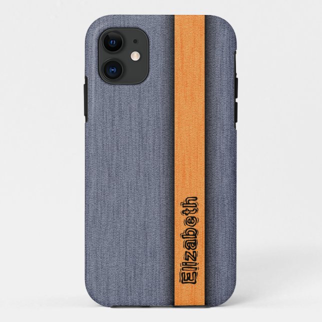 Orange und Gray Fabulous Holzkörner Case-Mate iPhone Hülle (Rückseite)