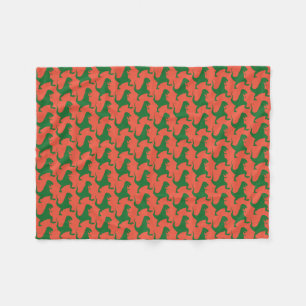 Orange und Green Dinosaurier Weihnachtsfläschchen Fleecedecke