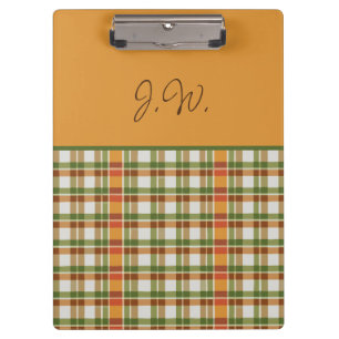 Orange und Green Gingham Klemmbrett