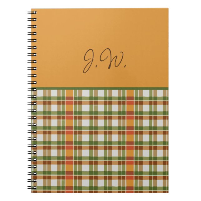 Orange und Green Gingham Notizblock (Vorderseite)
