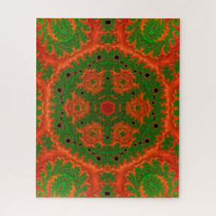 Orange und Green Kaleidoscope Jigsaw Puzzle