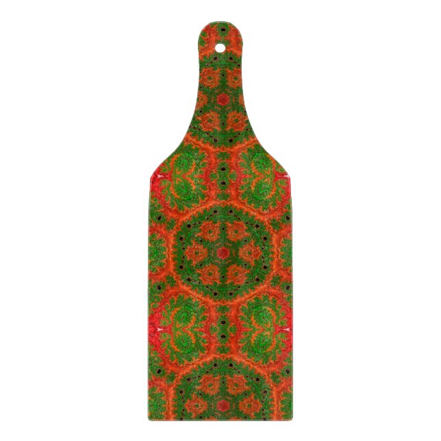 Orange und Green Kaleidoskop Schneidebrett (Vorderseite)
