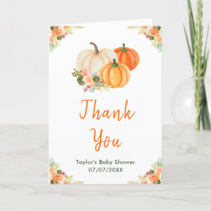 Orange und Green Pumpkins Baby Dusche Dankeskarte