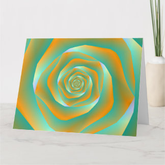 Orange und Green Spirale Rose Große Grußkarten Karte