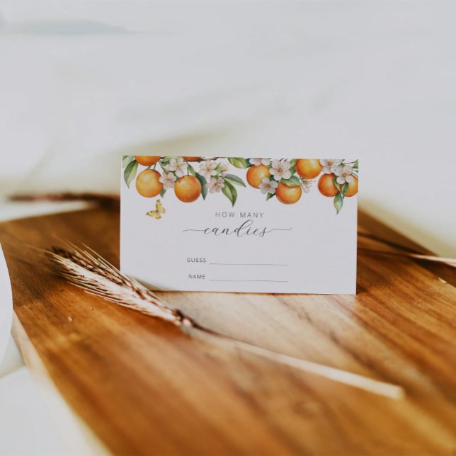 Orange und Greenery Wie viele Candies Game Card Begleitkarte (Von Creator hochgeladen)