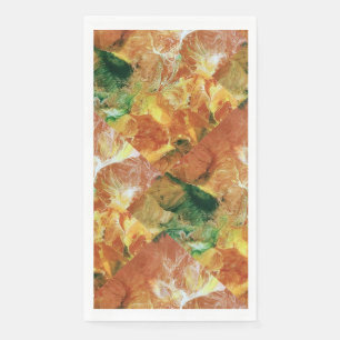 Orange und grüne Blüten Serviette