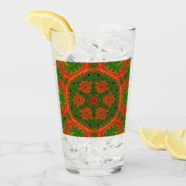 Orange und grüne Kaleidoskop-Glastumbler Glas