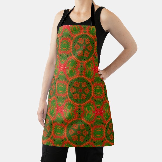 Orange und grüne Kaleidoskop-Schürze Schürze (InSitu)