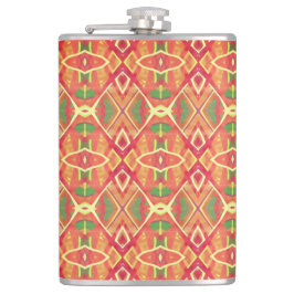 Orange und grüne Muster Flachmann