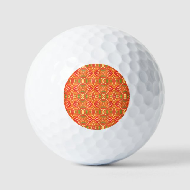Orange und grüne Muster Golfball (Vorderseite)