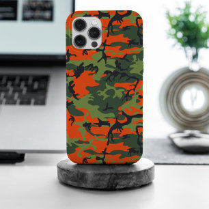 Orange und grüne Tarnung, Militär, Armee iPhone 15 Pro Max Hülle