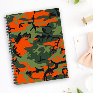 Orange und grüne Tarnung, Militär, Armee Notizbuch