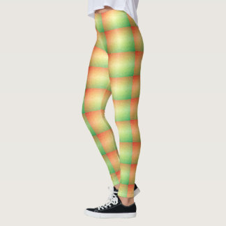 Orange und grüne Yoga-Hosen Leggings