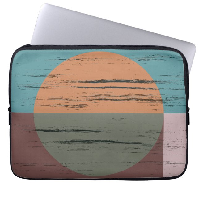 Orange und grüner Kreis Laptopschutzhülle (Vorderseite)