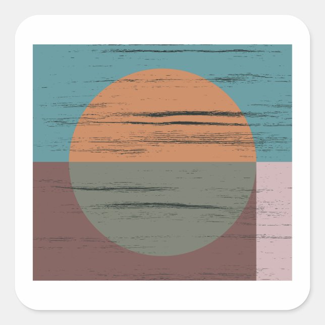 Orange und grüner Kreis Quadratischer Aufkleber (Vorderseite)