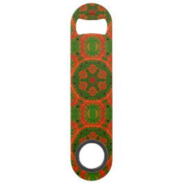 Orange und grünes Kaleidoskop Flaschenöffner