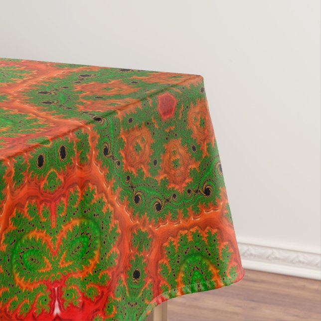 Orange und grünes Kaleidoskop Tischdecke (Beispiel)